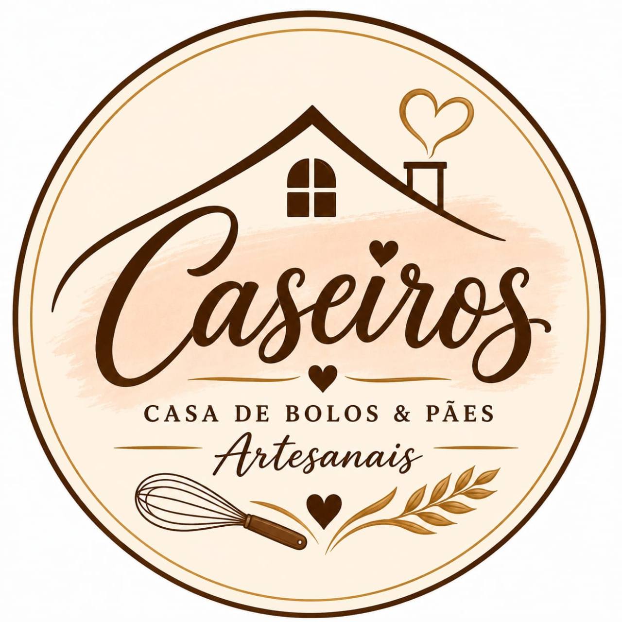 Logo Caseiros, Casa de Bolos e Pães Artesanais